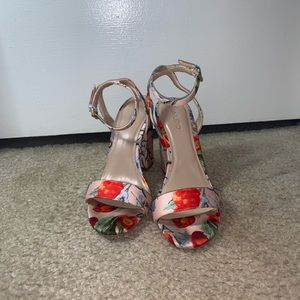 Also floral block heels